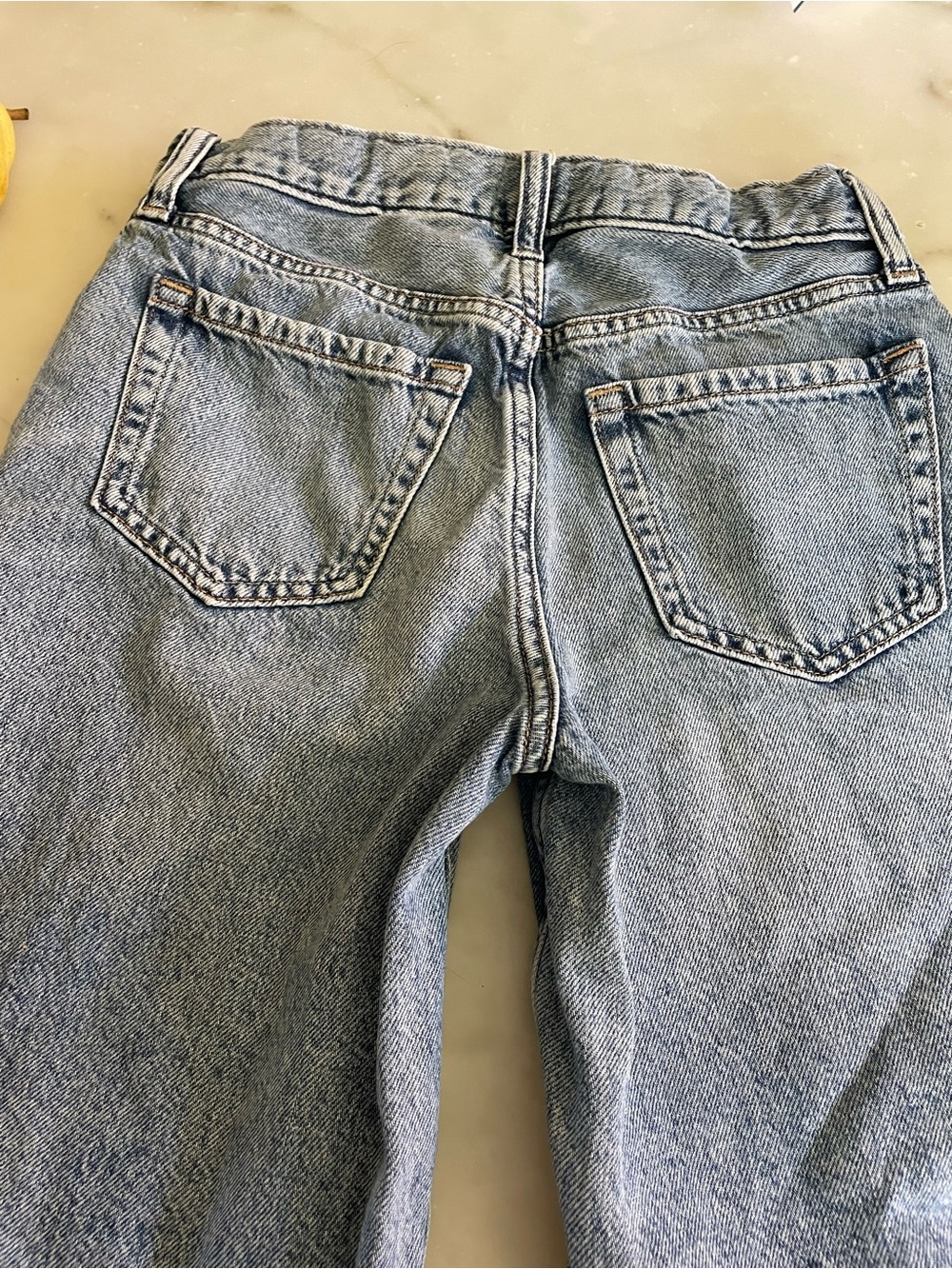 Girls Light Blue Denim Jorts - Classic Back Pocket Style